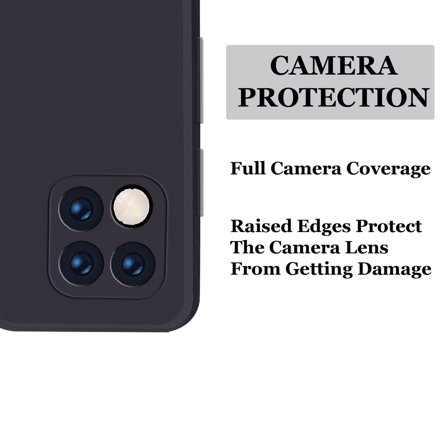 Poco C3 Liquid Silicone Back Cover Case With TPU & Matte Finish - Black