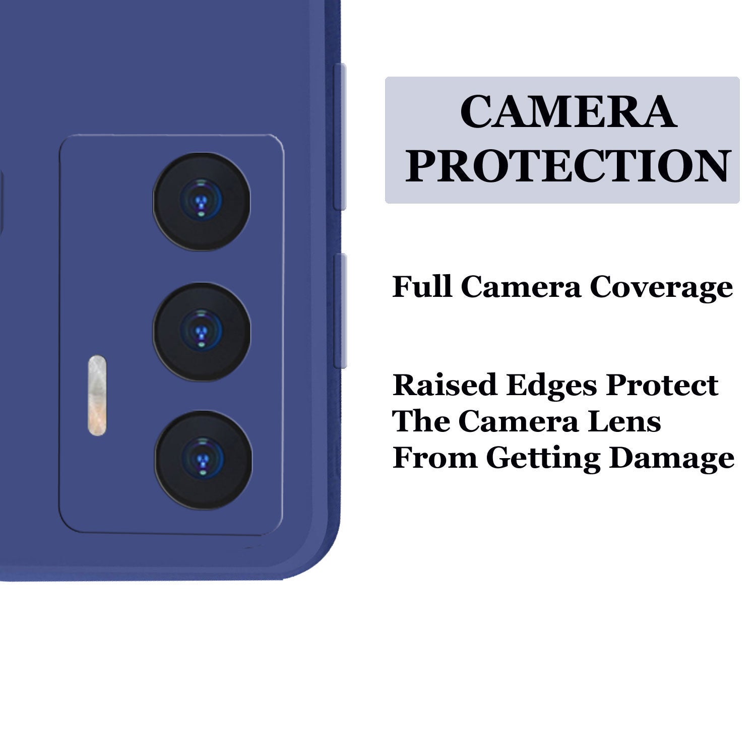 Vivo V23E 5g Liquid Silicone Back Cover Case With TPU & Matte Finish - Blue