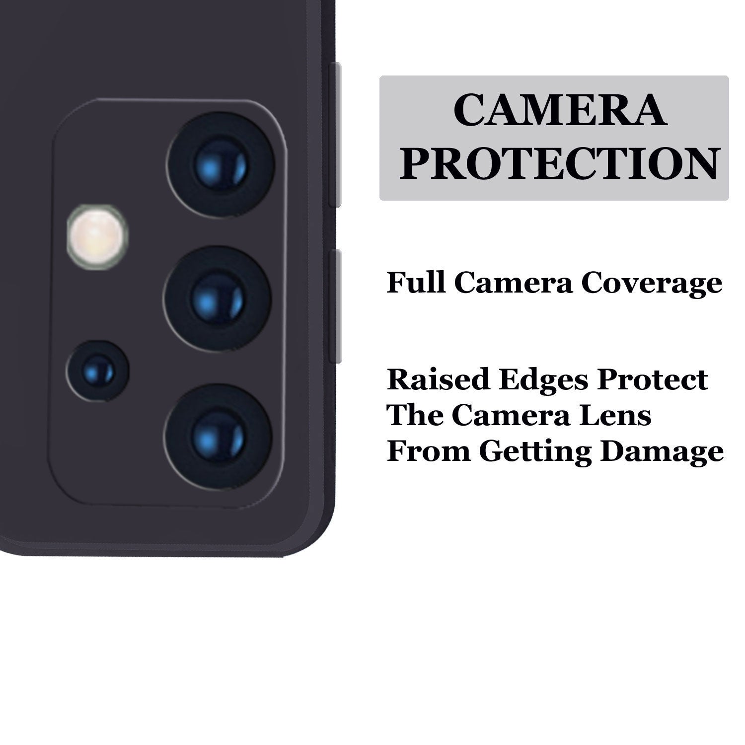 Liquid Silicone Back Cover Case For Samsung A72 With TPU & Matte Finish - Black