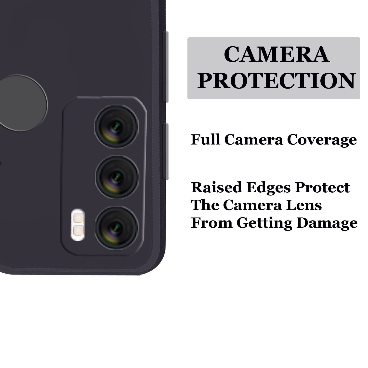 Moto G60 / G40 Fusion Liquid Silicone Back Cover Case With TPU & Matte Finish - Black