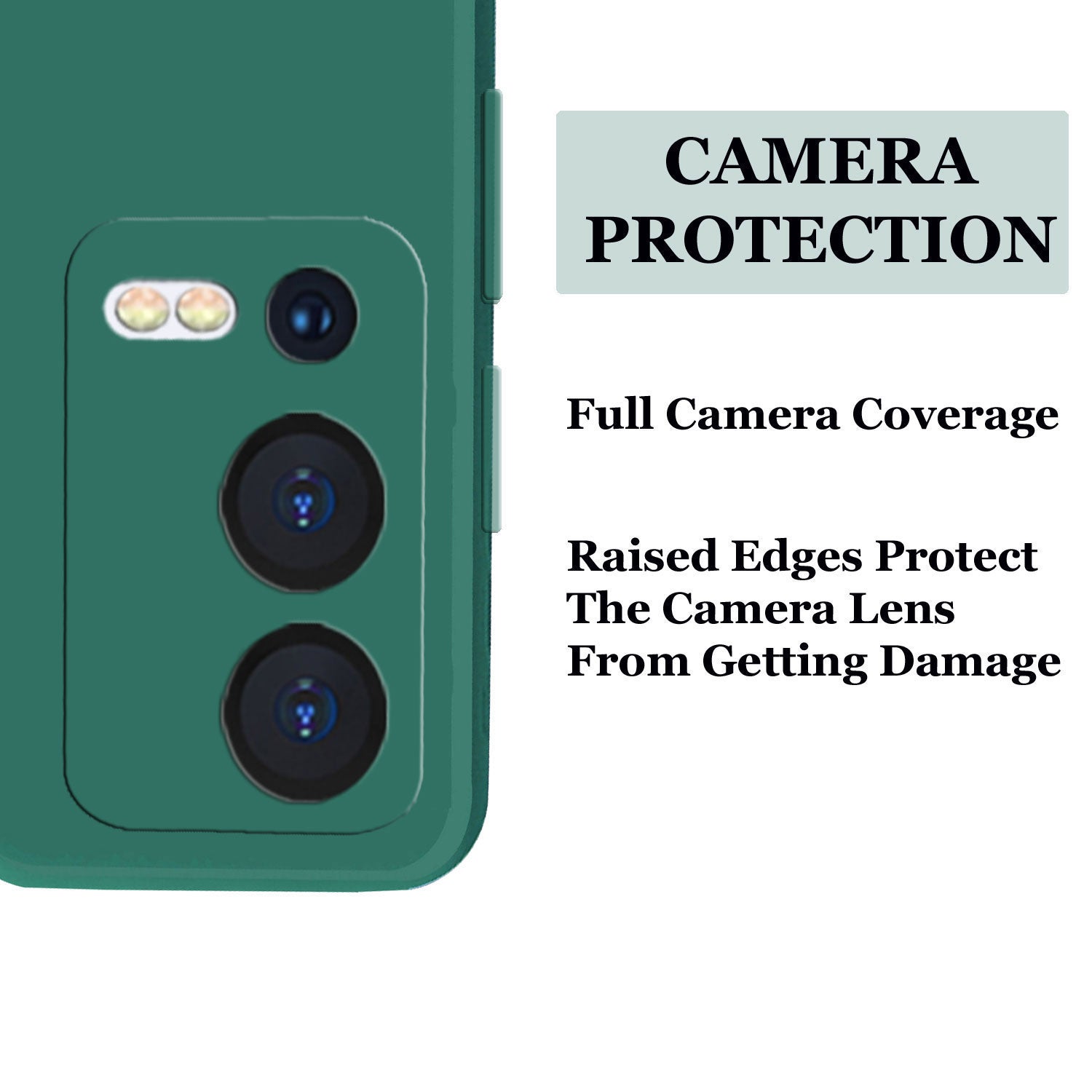 Liquid Silicone Back Cover Case With TPU & Matte Finish Oppo A55 5G - Green