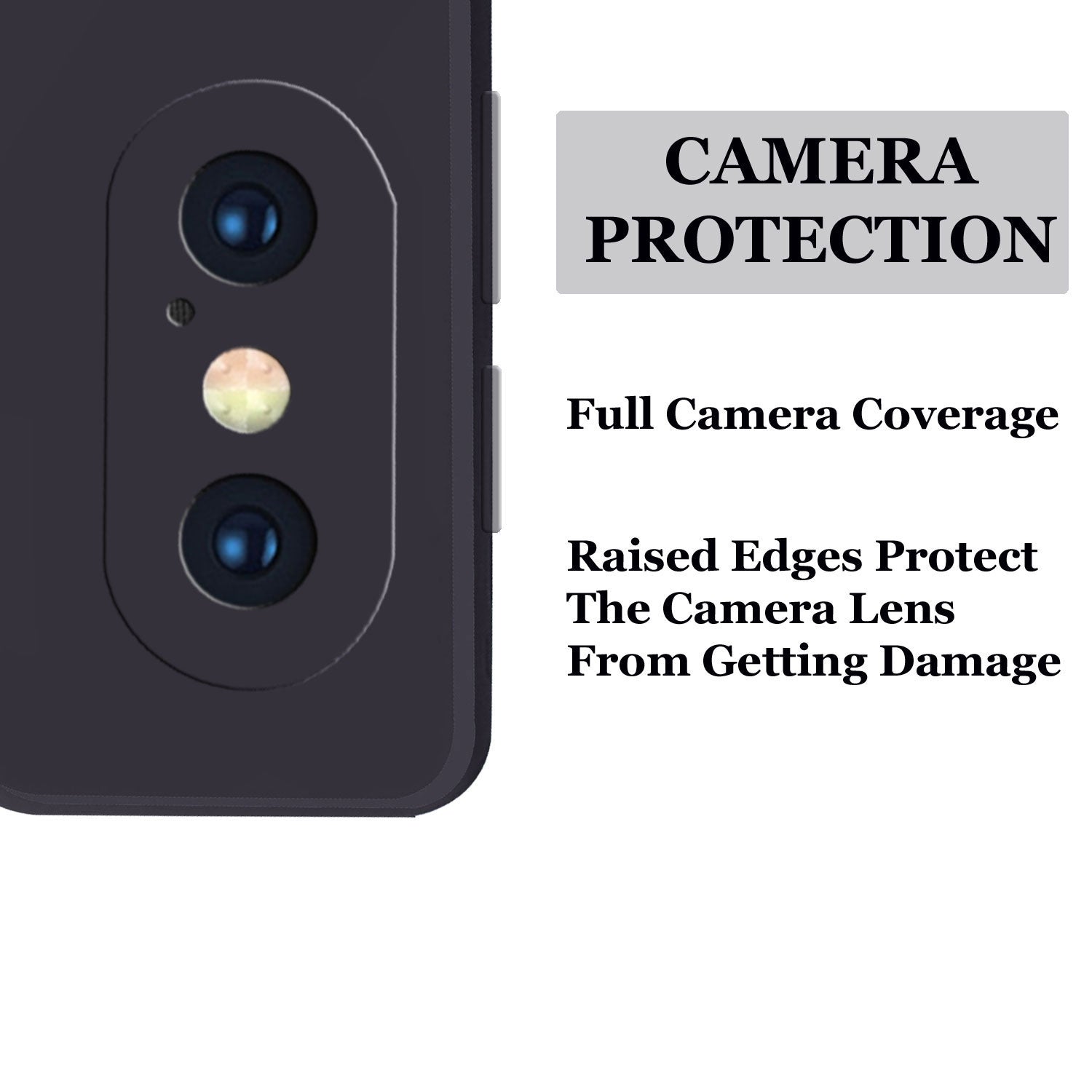 Liquid TPU Silicone Matte Back Cover Case For iphone X / XS - Black