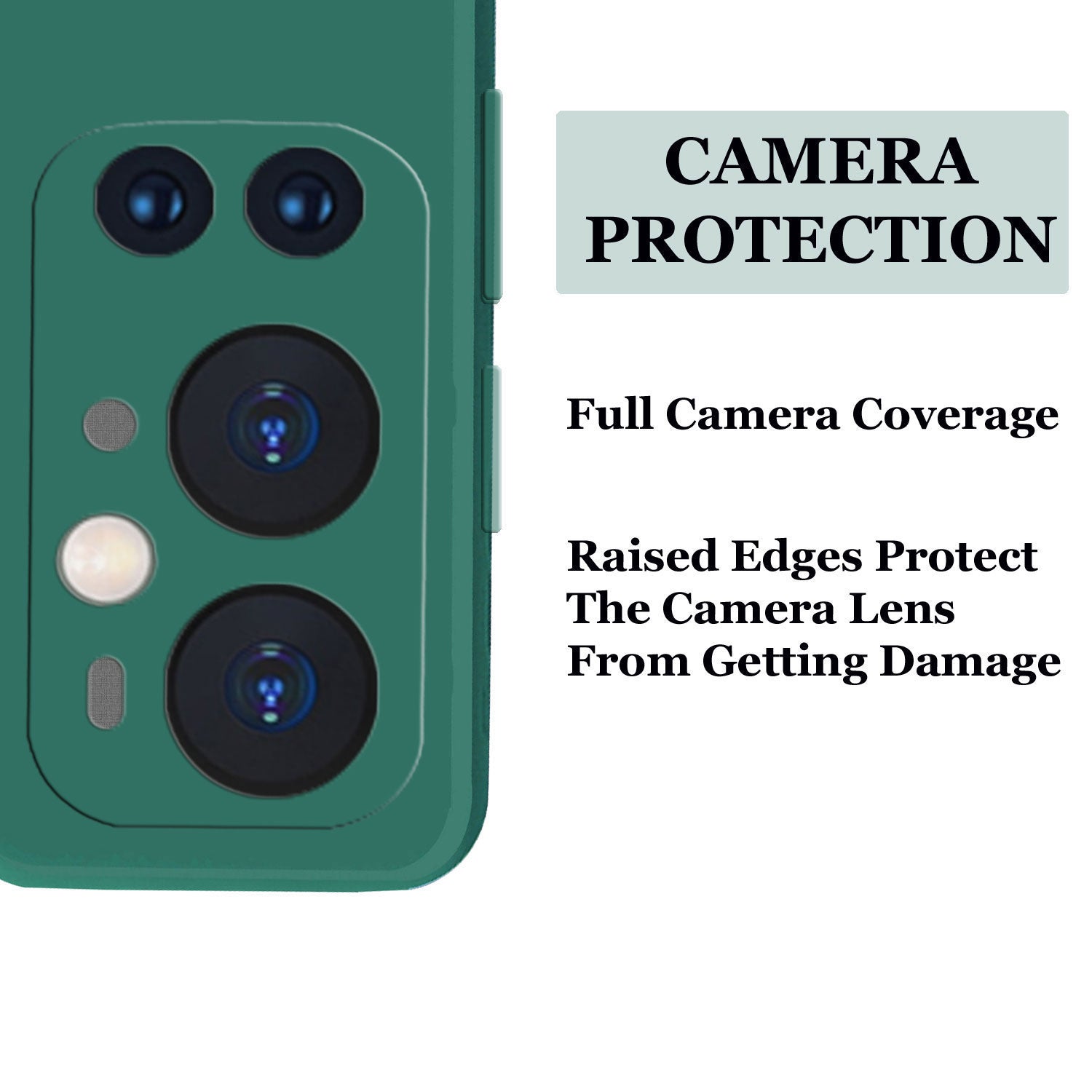OnePlus 9 Pro Liquid Silicone Back Cover Case With TPU & Matte Finish - Dark Green