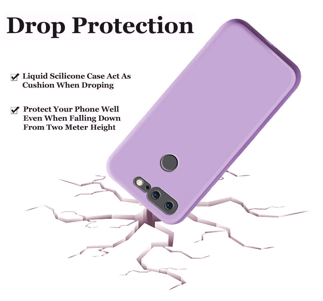 OnePlus 5t Liquid Silicone Back Cover Case With TPU & Matte Finish - Purple
