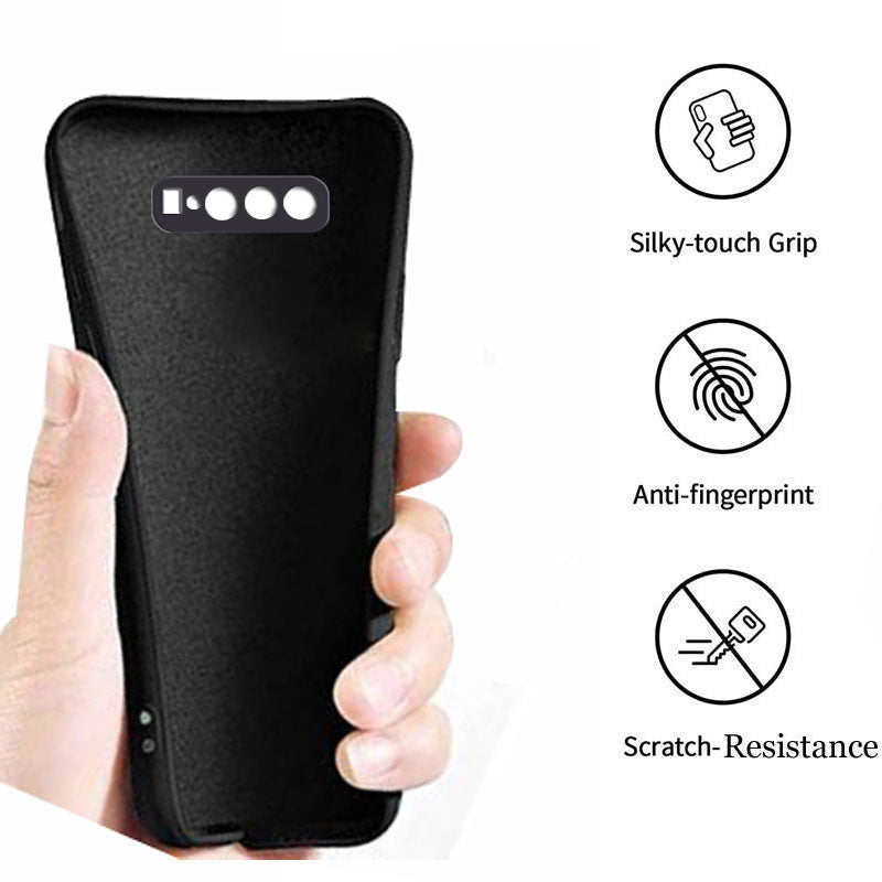 Samsung S10 Liquid Silicone Back Cover Case With TPU & Matte Finish - Black