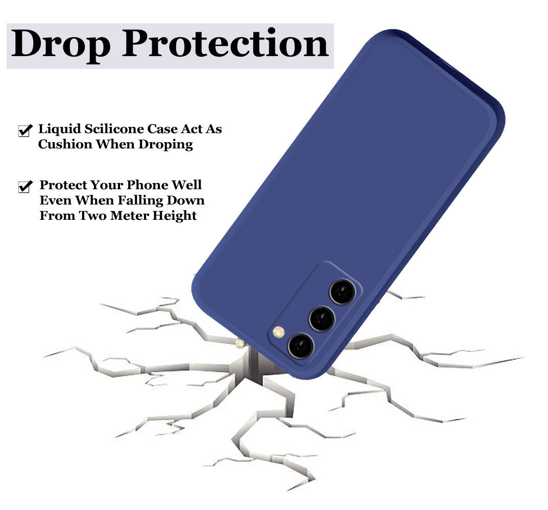Liquid TPU Silicone Matte Back Cover Case For Samsung Galaxy S20 Fe - Blue