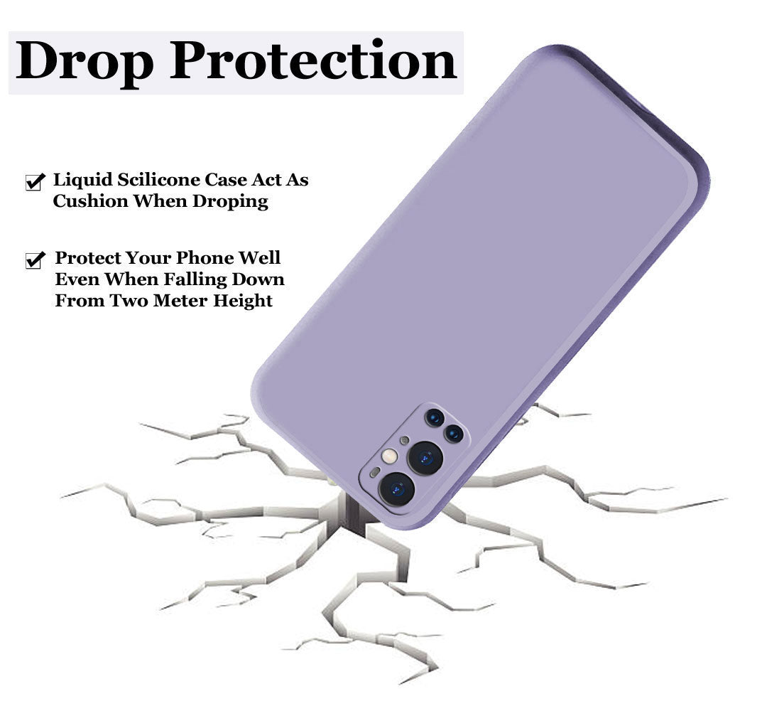 OnePlus 9 Pro Liquid Silicone Back Cover Case With TPU & Matte Finish - Purple