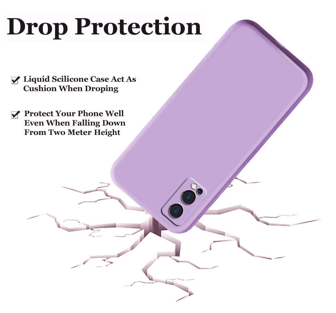 Oneplus Nord 2 5g Liquid Silicone Back Cover Case With TPU & Matte Finish - Purple