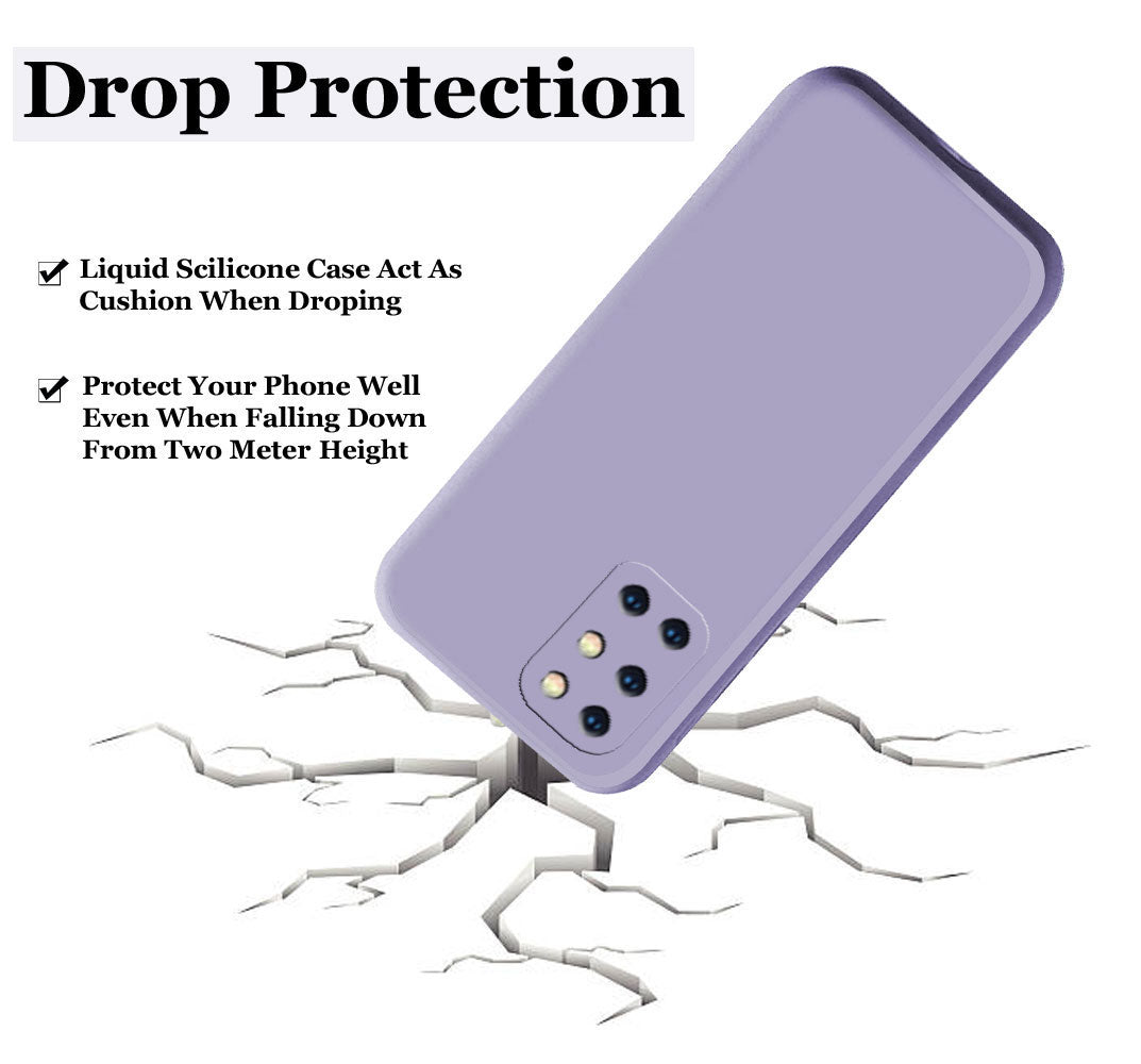 Oneplus 8t Liquid Silicone Back Cover Case With TPU & Matte Finish - Purple