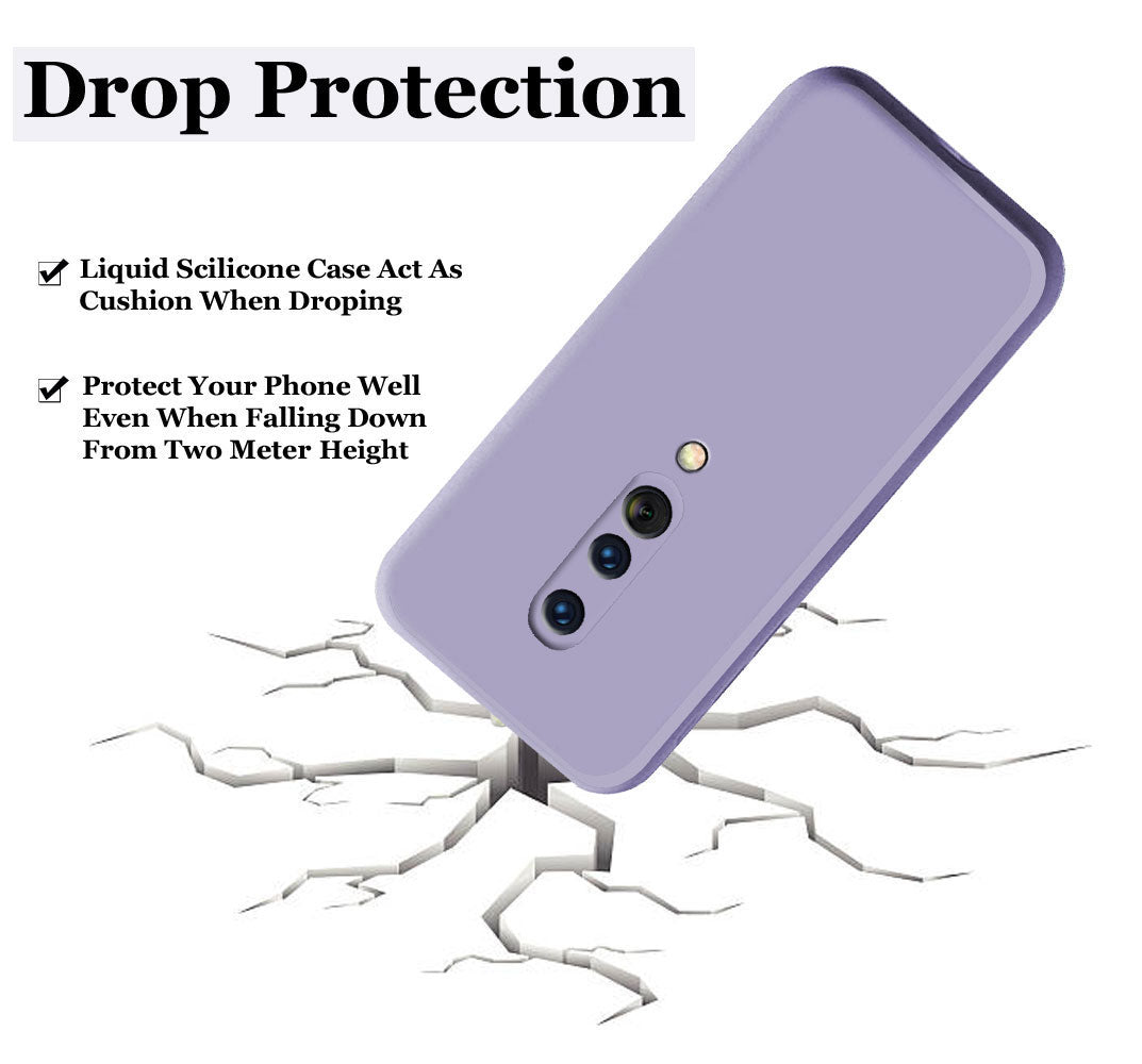 Oneplus 8 Liquid Silicone Back Cover Case With TPU & Matte Finish - Purple