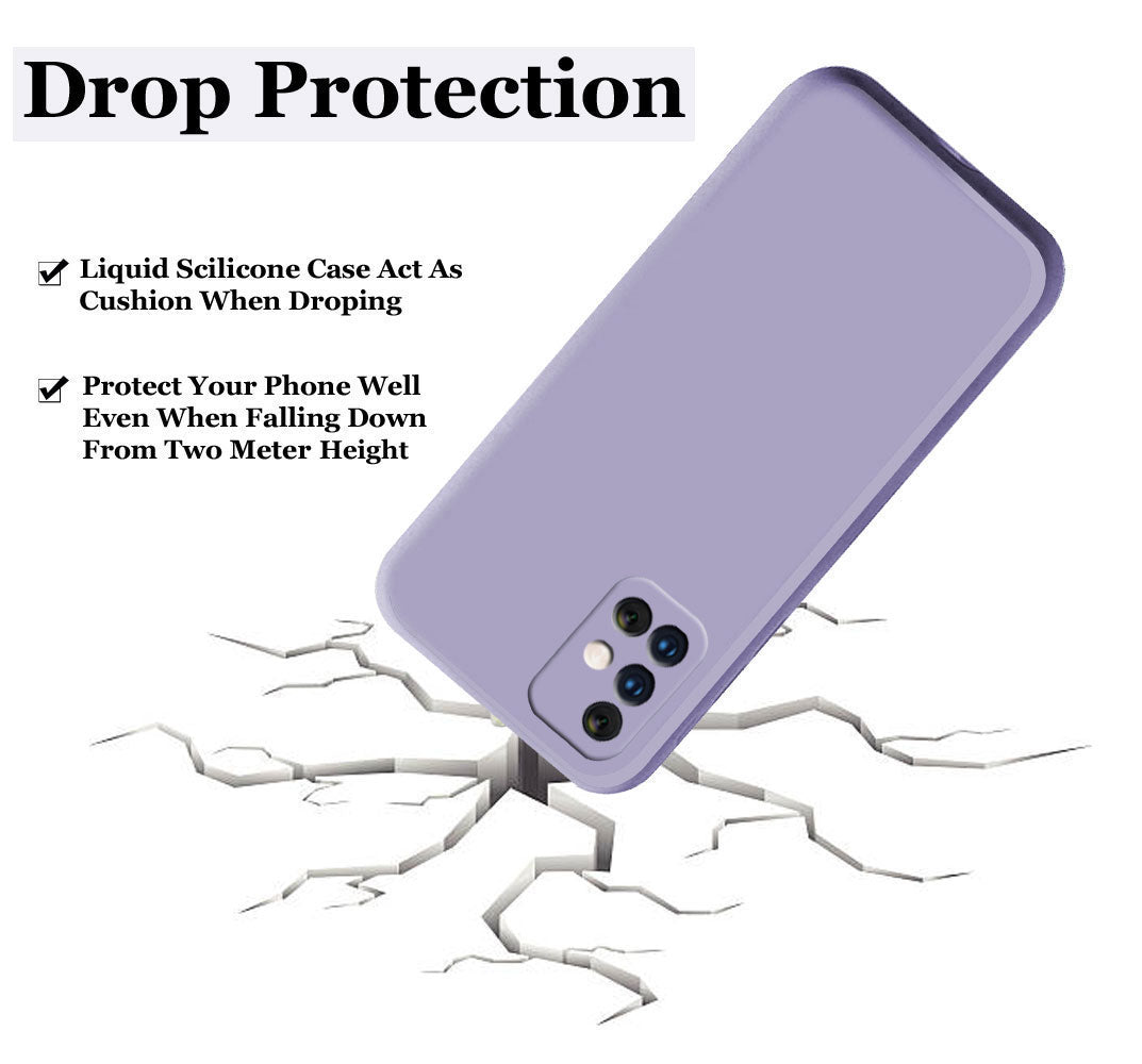 Samsung M31s Liquid Silicone Back Cover Case With TPU & Matte Finish - Purple