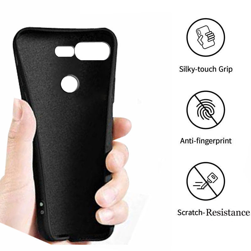 OnePlus 5t Liquid Silicone Back Cover Case With TPU & Matte Finish - Black