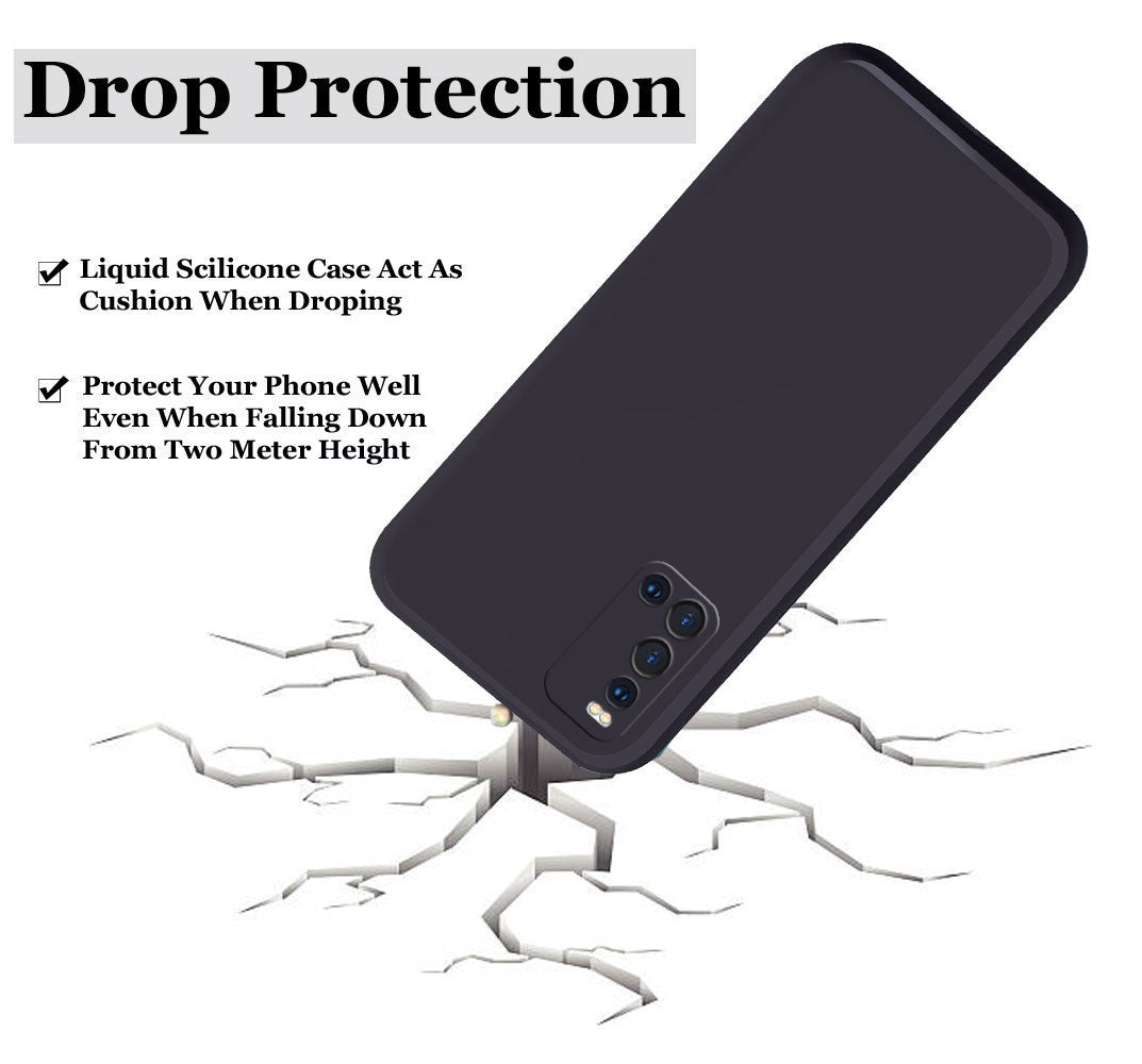 Vivo V19 Liquid Silicone Back Cover Case With TPU & Matte Finish - Black