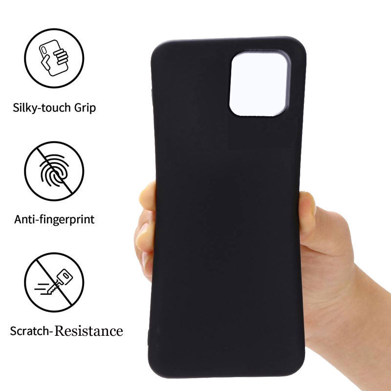 Samsung Note 10 Lite Liquid Silicone Back Cover Case With TPU & Matte Finish - Black