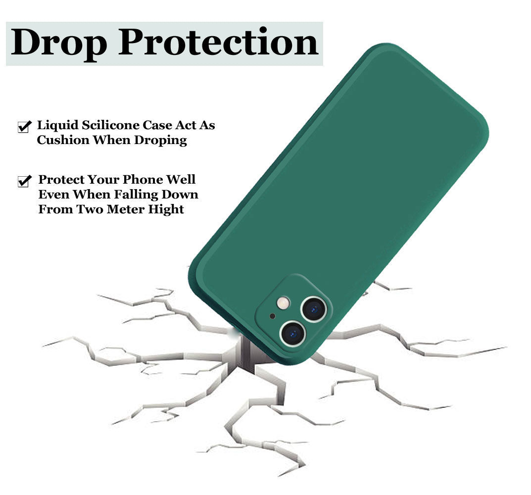 Liquid TPU Silicone Matte Back Cover Case For iphone 11 - Dark Green