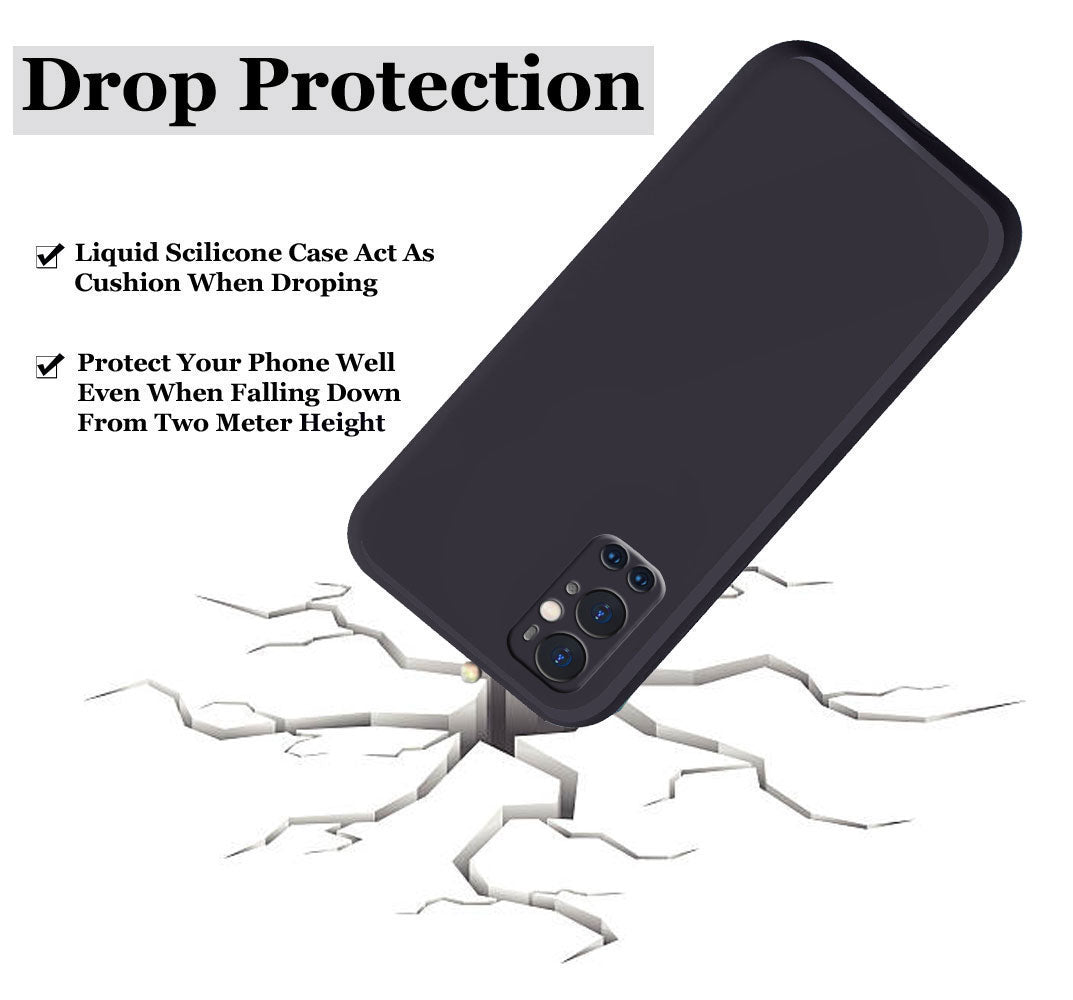 Oneplus 9 Pro Liquid Silicone Back Cover Case With TPU & Matte Finish - Black