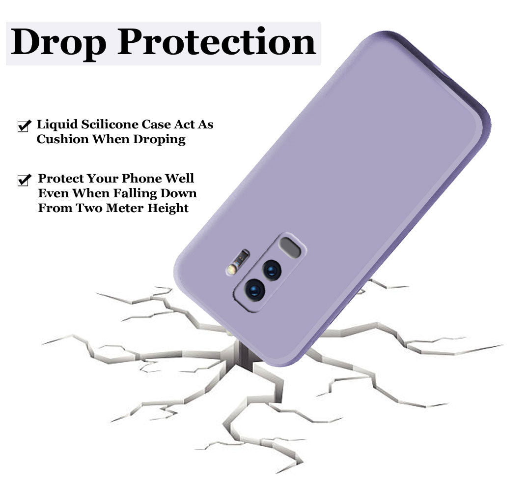 Samsung S9 Plus Liquid Silicone Back Cover Case With TPU & Matte Finish - Purple