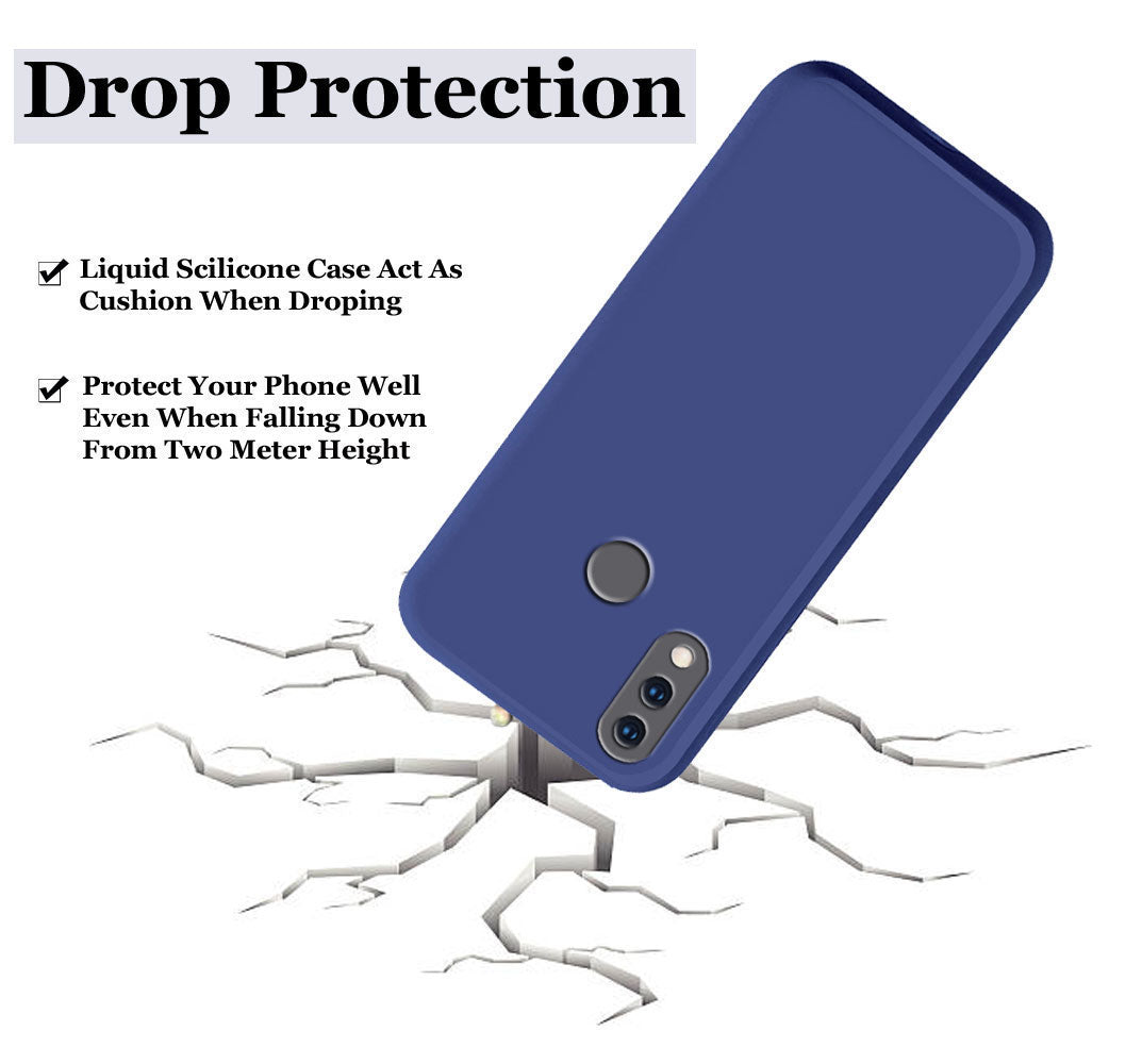 Redmi Note 7 Pro Liquid Silicone Back Cover Case With TPU & Matte Finish - Blue