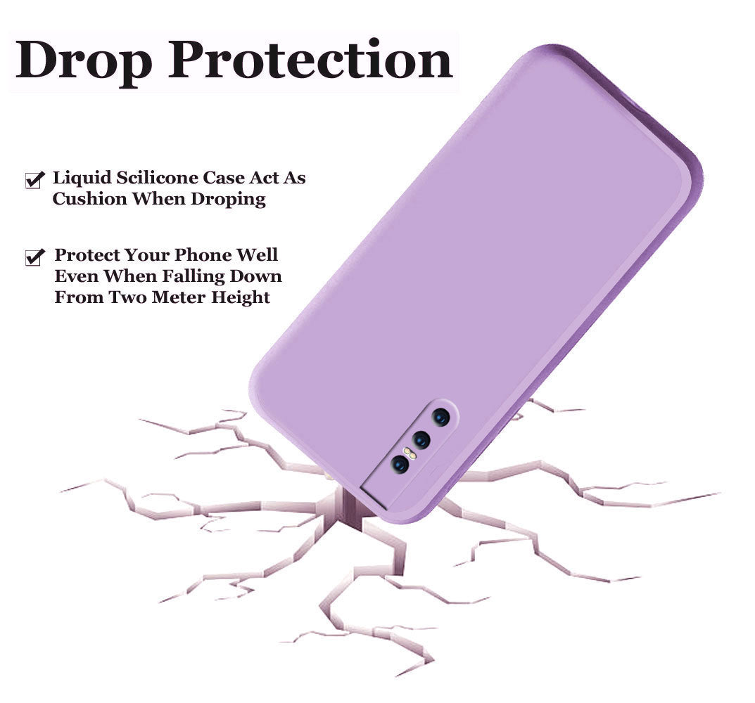 Vivo V15 Pro Liquid Silicone Back Cover Case With TPU & Matte Finish - Purple
