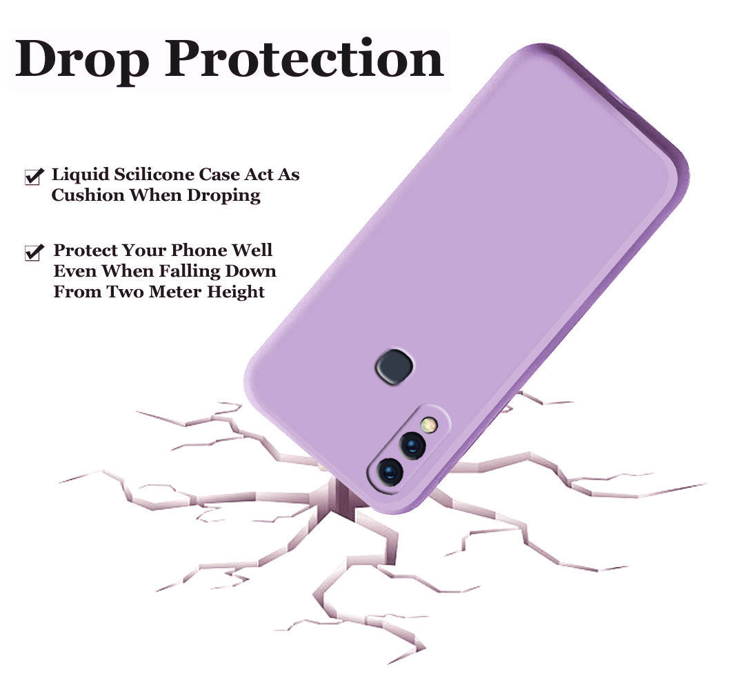 Vivo V9 Liquid Silicone Back Cover Case With TPU & Matte Finish - Purple