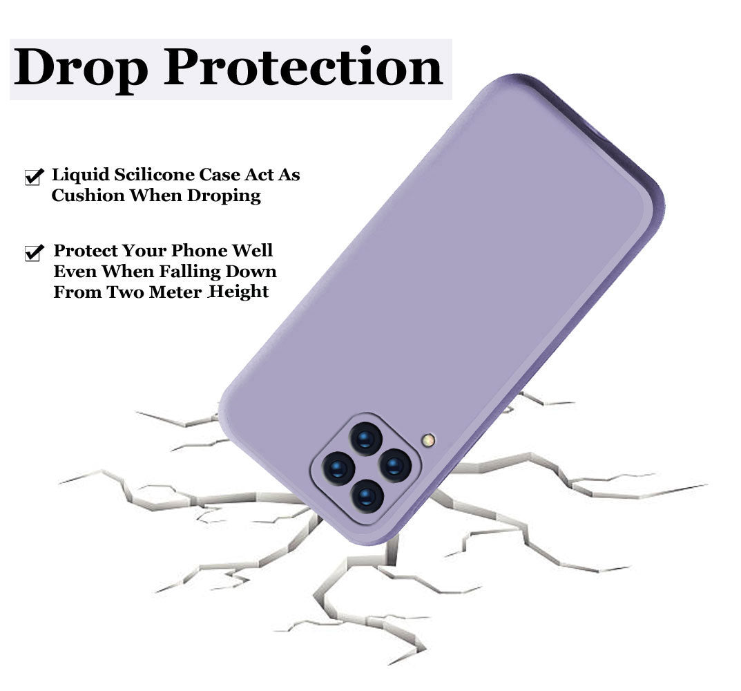 Liquid TPU Silicone Matte Back Cover Case for Samsung Galaxy F62 - Purple
