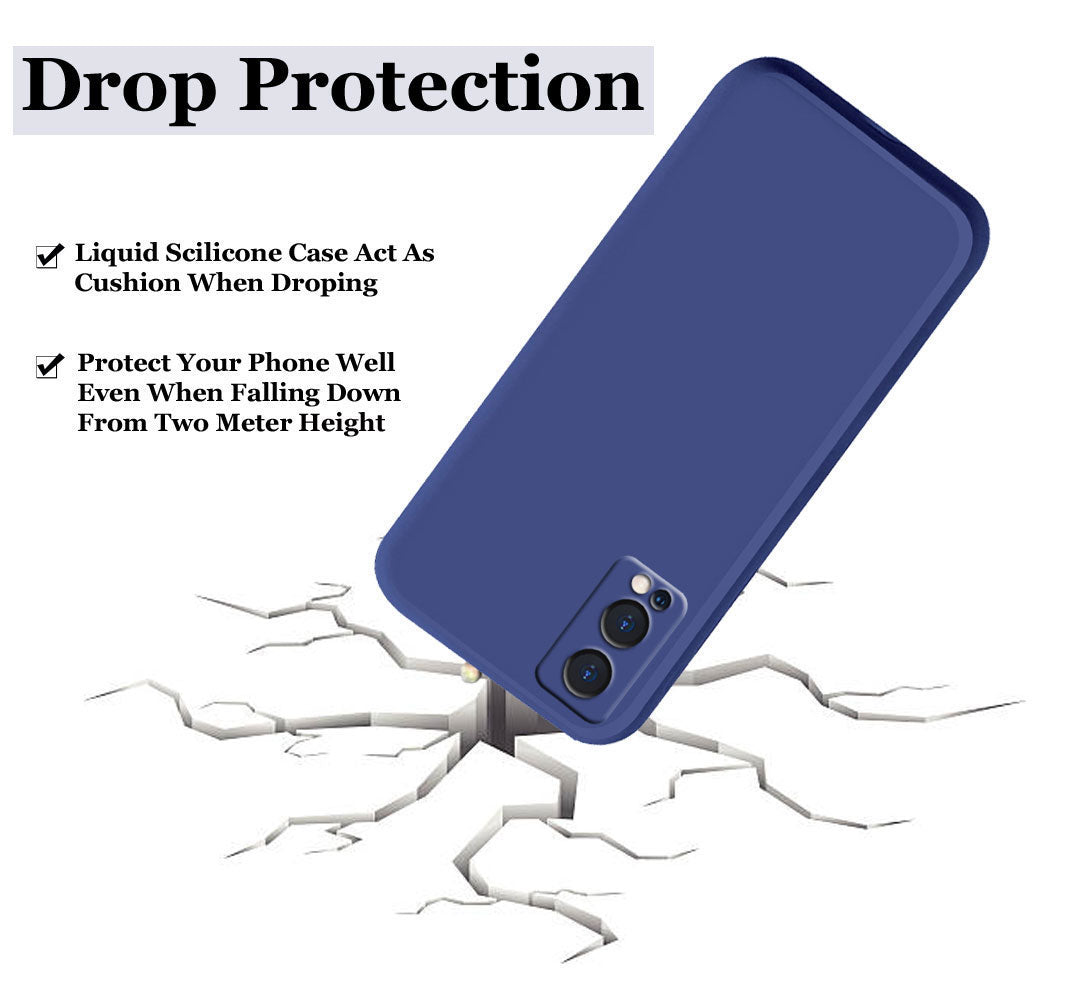 Oneplus Nord 2 5g Liquid Silicone Back Cover Case With TPU & Matte Finish - Blue