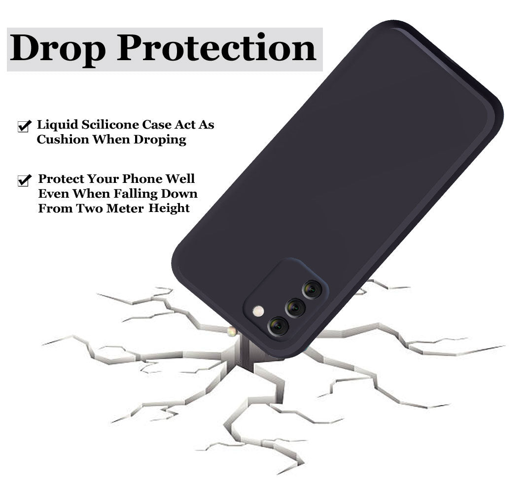 Samsung S10 Lite Liquid Silicone Back Cover Case With TPU & Matte Finish - Black