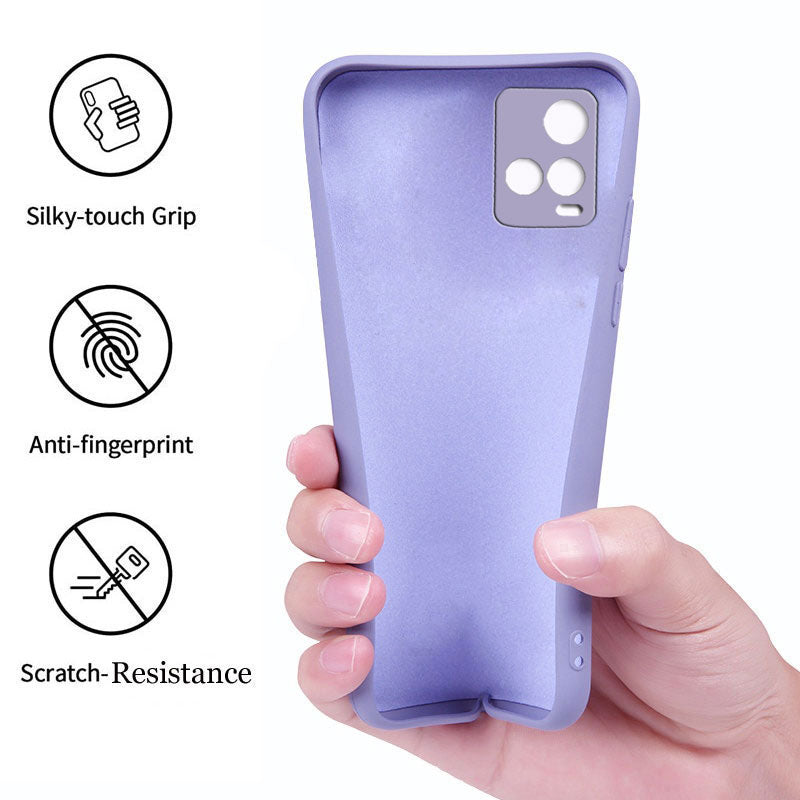 Vivo Y21 / Y33s Liquid Silicone Back Cover Case With TPU & Matte Finish - Purple