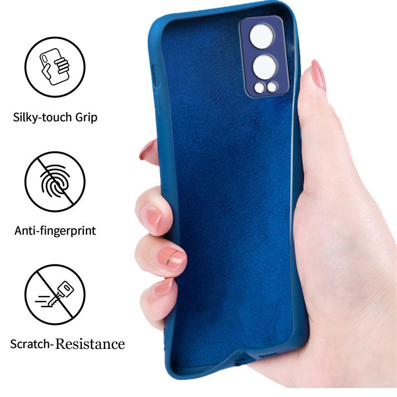 Oneplus Nord 2 5g Liquid Silicone Back Cover Case With TPU & Matte Finish - Blue