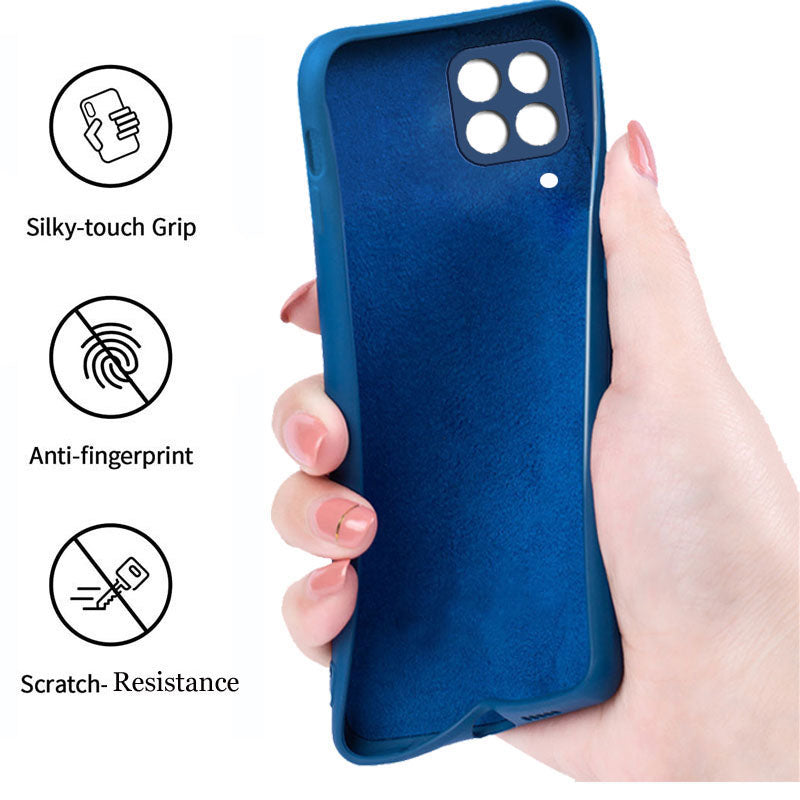 Samsung Galaxy M33 5G Liquid Silicone Back Cover Case With TPU & Matte Finish - Blue