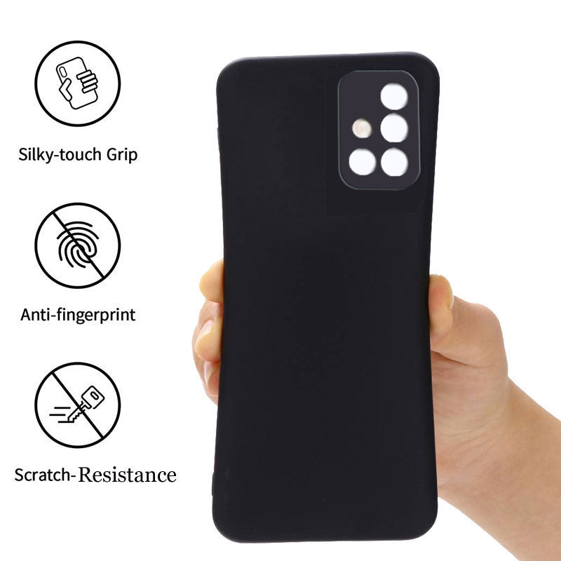 Samsung M31s Liquid Silicone Back Cover Case With TPU & Matte Finish - Black