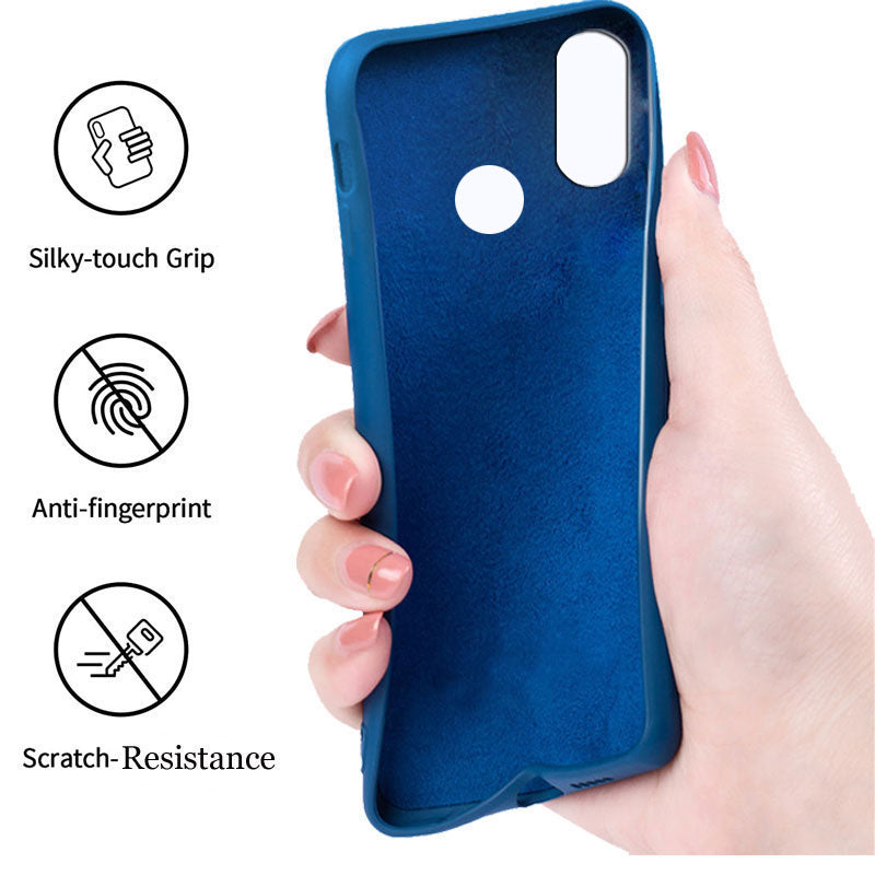 Redmi Note 7 Pro Liquid Silicone Back Cover Case With TPU & Matte Finish - Blue