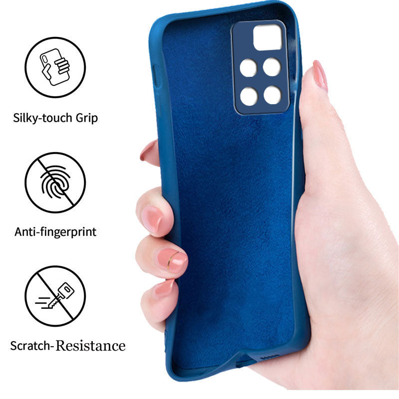 Redmi 10 Prime Liquid Silicone Back Cover Case With TPU & Matte Finish - Blue