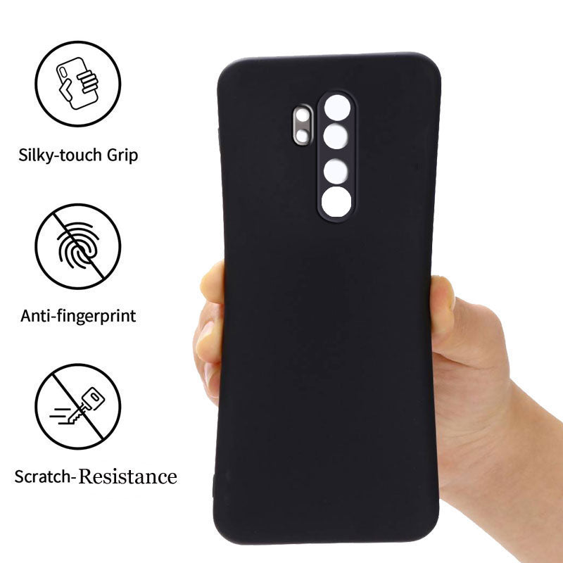Redmi Note 8 Pro Liquid Silicone Back Cover Case With TPU & Matte Finish - Black