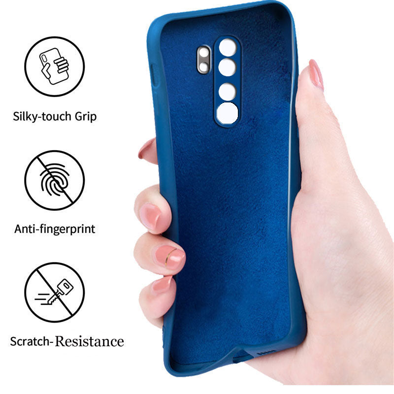 Redmi Note 8 Pro Liquid Silicone Back Cover Case With TPU & Matte Finish - Blue