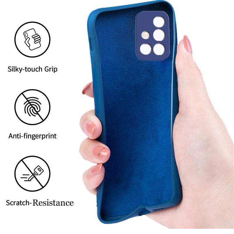 Samsung M31s Liquid Silicone Back Cover Case With TPU & Matte Finish - Blue