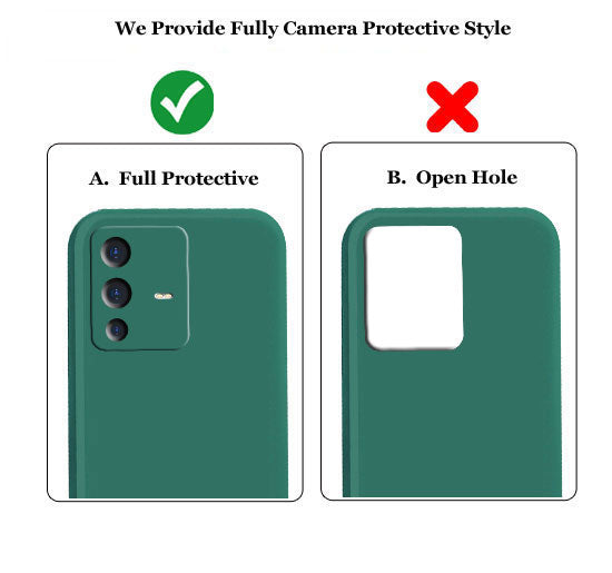 Vivo V23 5G Liquid Silicone Back Cover Case With TPU & Matte Finish - Green