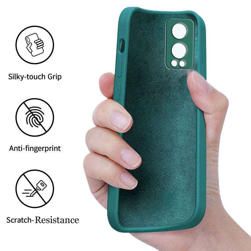 Oneplus Nord 2 5g Liquid Silicone Back Cover Case With TPU & Matte Finish - DarkGreen