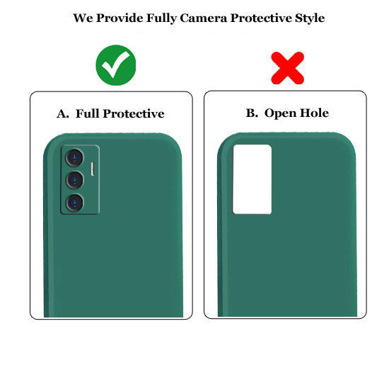 Vivo V23E 5g Liquid Silicone Back Cover Case With TPU & Matte Finish - Green