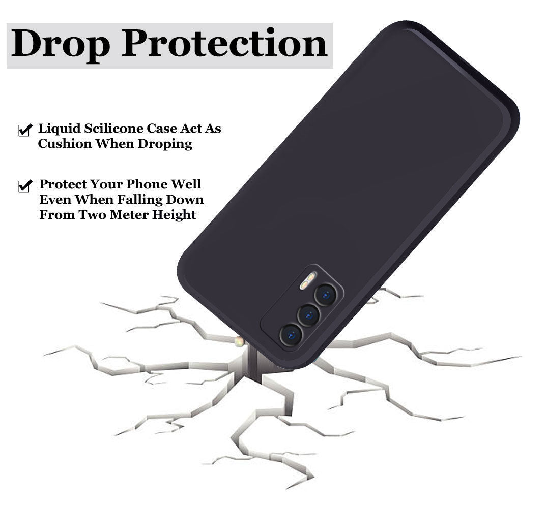 Realme X7 Liquid Silicone Back Cover Case With TPU & Matte Finish - Black