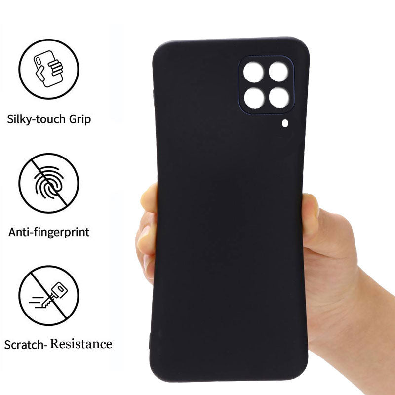 Samsung Galaxy M33 5G Liquid Silicone Back Cover Case With TPU & Matte Finish - Black