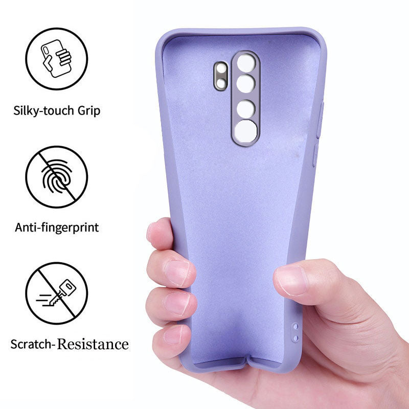 Redmi Note 8 Pro  Liquid Silicone Back Cover Case With TPU & Matte Finish - Purple