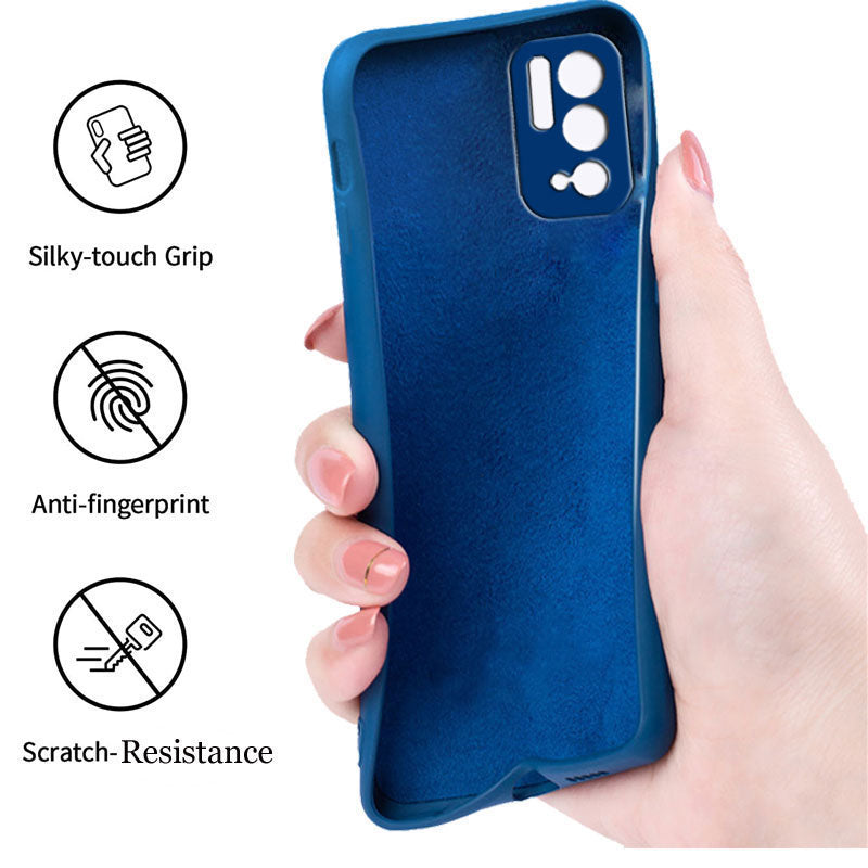 Mi Redmi Note 10T 5G / Poco M3 Pro 5G Liquid Silicone Back Cover Case With TPU & Matte Finish - Blue