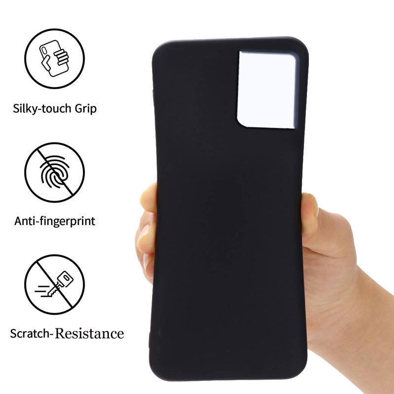 Liquid TPU Silicone Matte Back Cover Case For Samsung S21 Ultra - Black