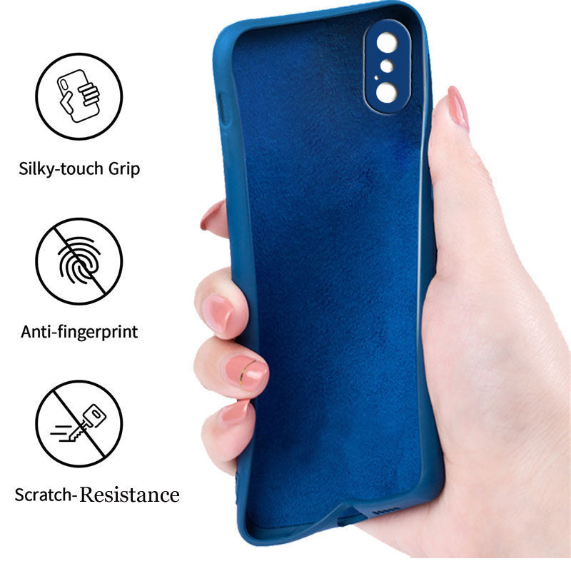 Liquid TPU Silicone Matte Back Cover Case For iphone X / XS - Blue