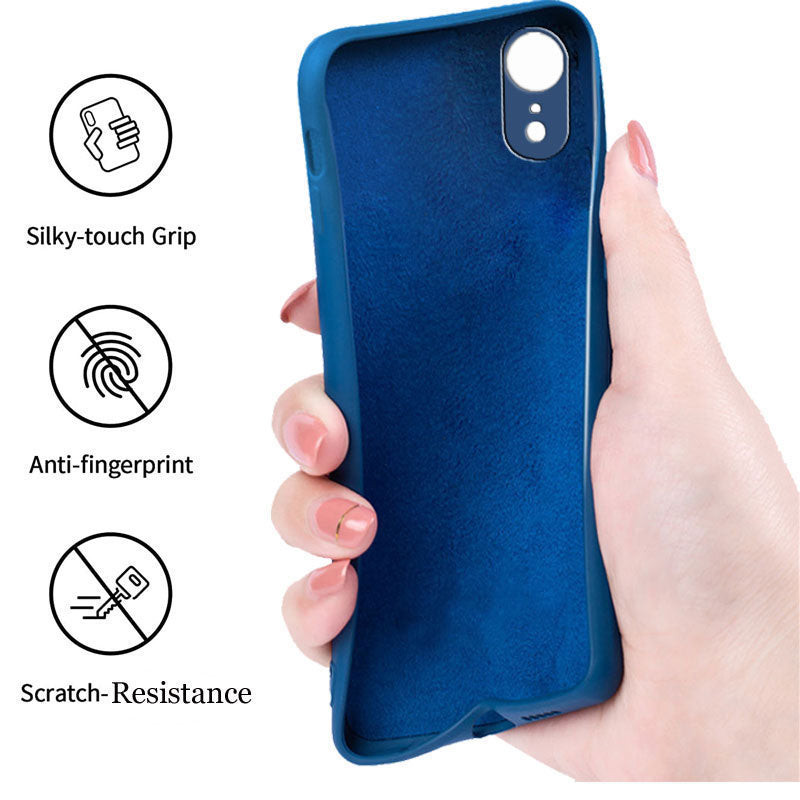 Liquid TPU Silicone Matte Back Cover Case For iphone XR - Blue