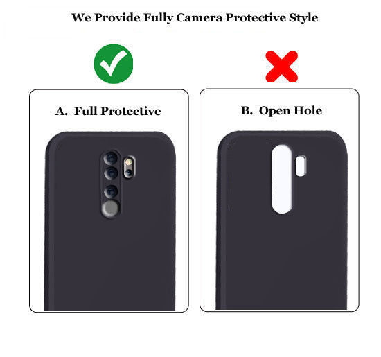Redmi Mi Note 8 Pro Liquid Silicone Back Cover Case With TPU & Matte Finish - Black