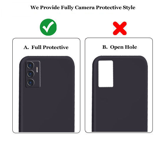 Vivo V23E 5g Liquid Silicone Back Cover Case With TPU & Matte Finish - Black