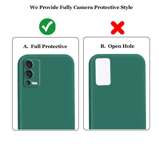 Liquid Silicone Back Cover Case With TPU & Matte Finish Oppo A55 5G - Green