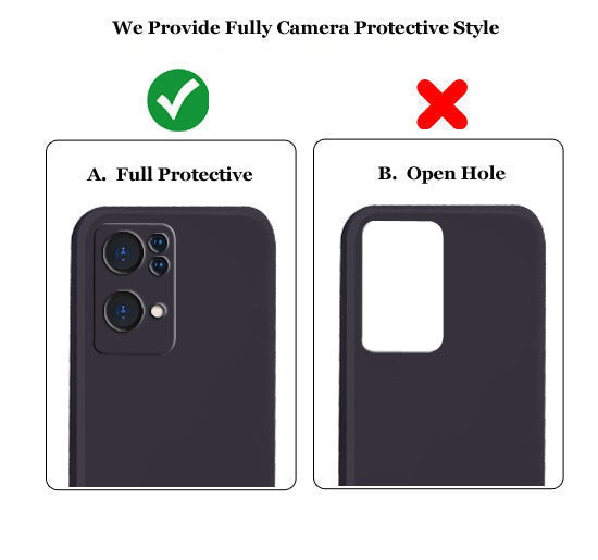 Reno 7 Pro Liquid Silicone Back Cover Case With TPU & Matte Finish - Black